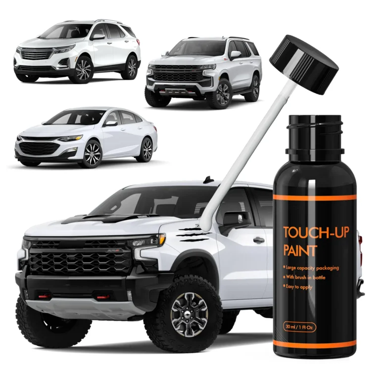 Chevrolet GMC Touch Up Paint Kit on Summit White car for scratch repair and OEM color match