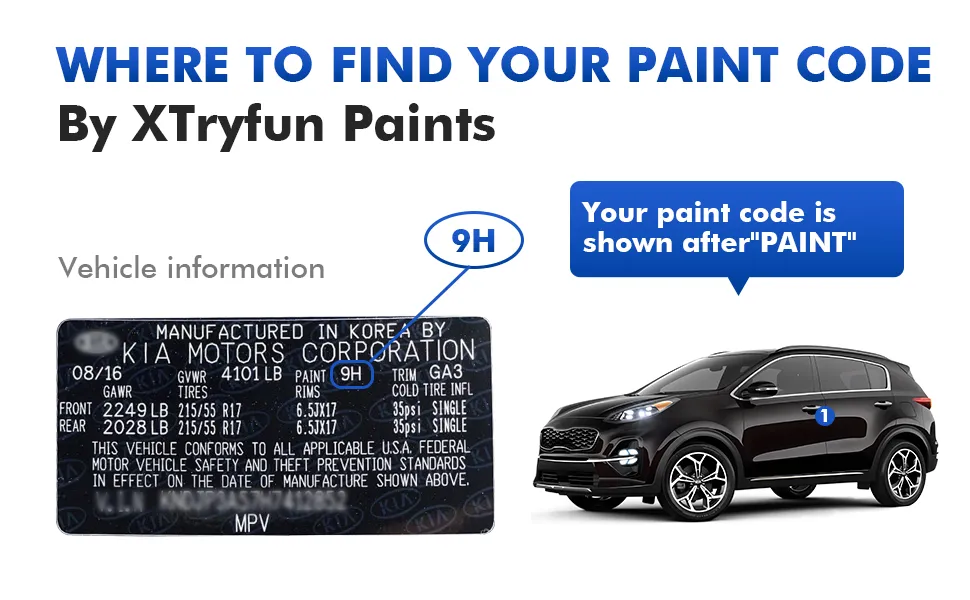 Kia Touch Up Paint Kit – Easy OEM Color Match 2 30ML起亚补漆套装A 2