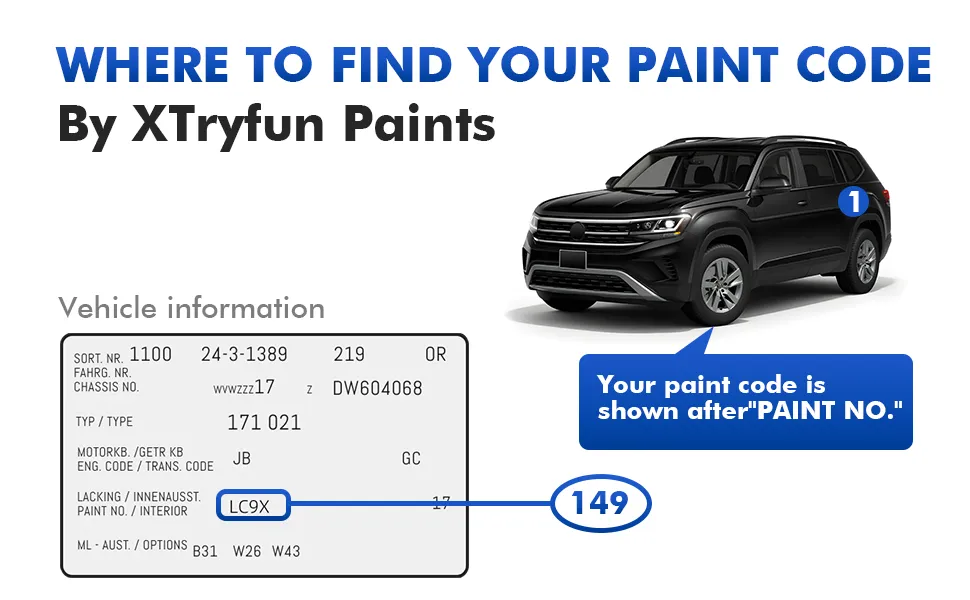 Volkswagen Touch Up Paint Kit – Easy OEM Color Match 2 大众补漆套装A2