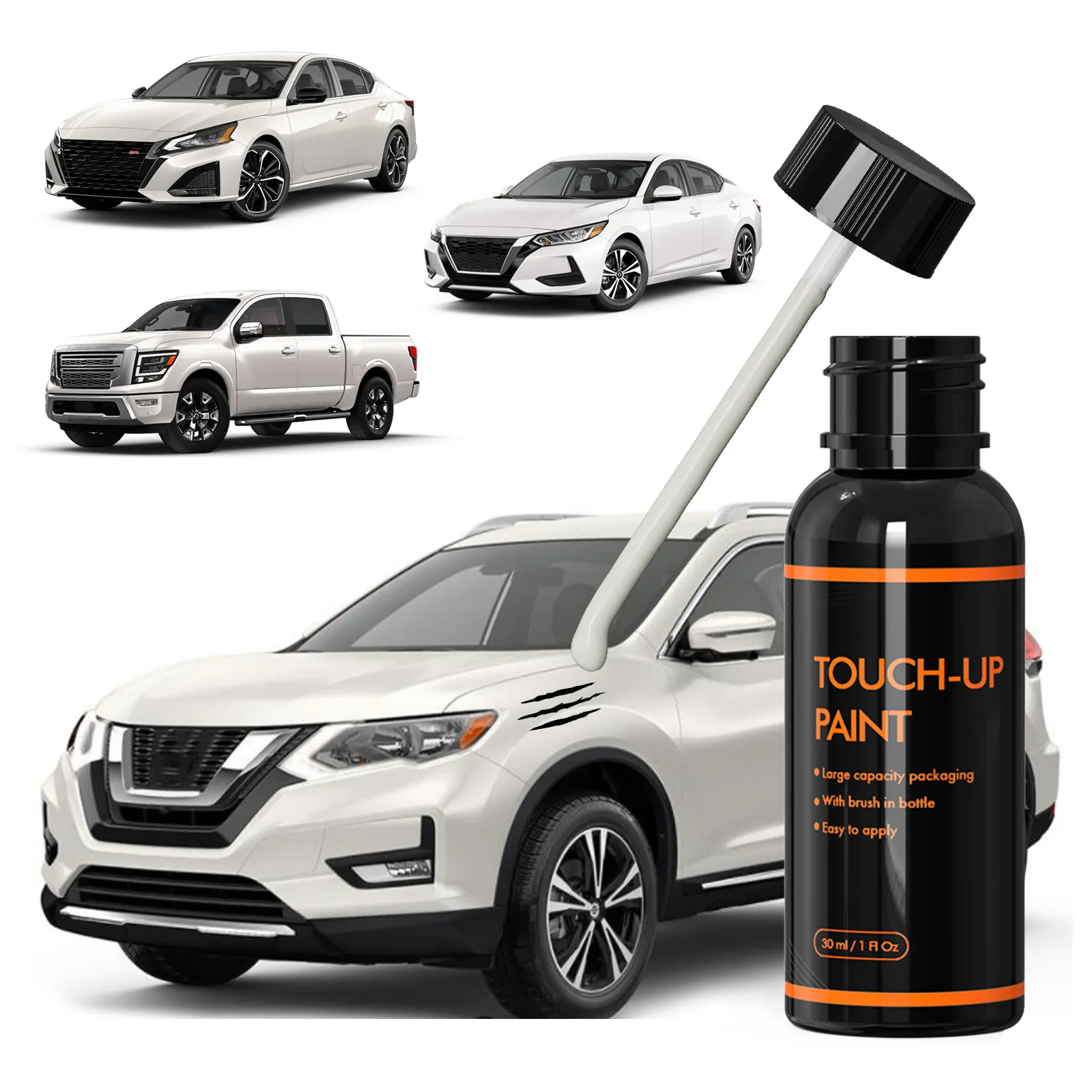 Touch up paint pens used on Nissan Pearl White Tricoat for scratch repair and OEM color match