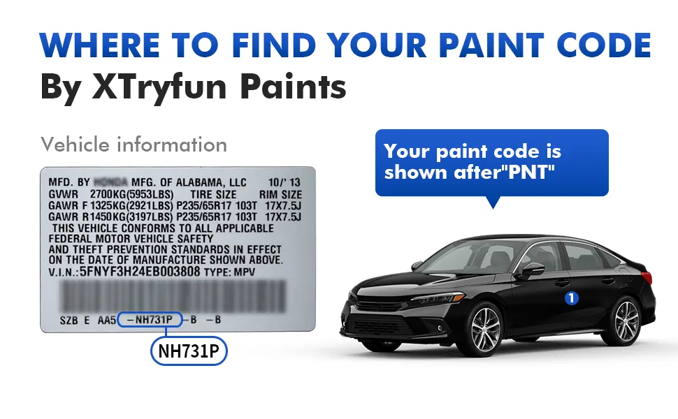 Honda & Acura Touch Up Paint Kit – Easy OEM Color Match 2 本田补漆套装A3