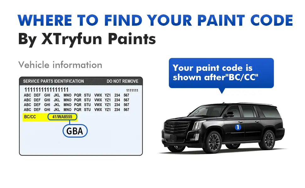 Cadillac Touch Up Paint Kit – Easy OEM Color Match 2 Cadillac touch up paint kit showing how to check your car’s paint color code for OEM color match