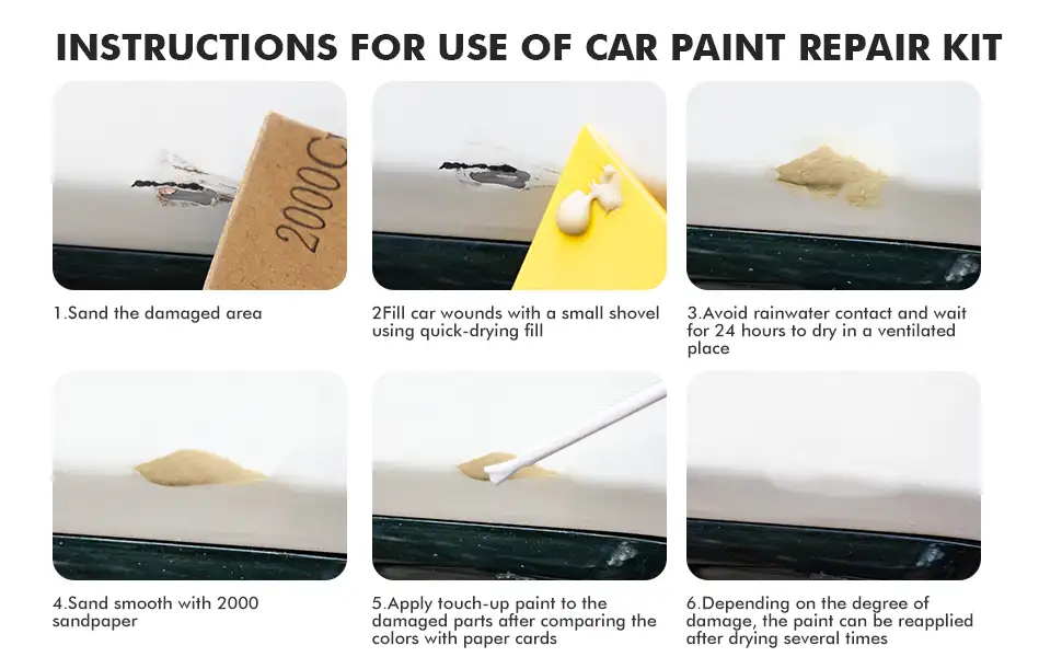 Cadillac Touch Up Paint Kit – Easy OEM Color Match 18 Cadillac car paint repair kit instructions showing step-by-step guide for touch up paint and OEM color match