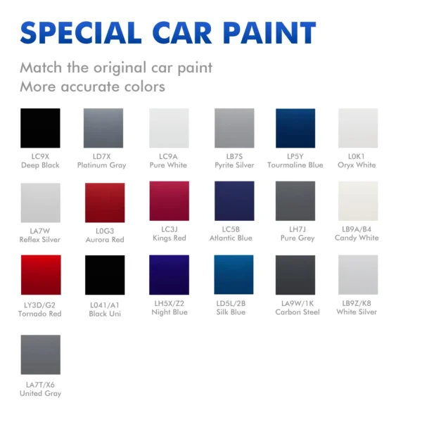 Volkswagen Touch Up Paint Kit Color Card Main View Volkswagen touch up paint kit color card main view showing complete range of car colors