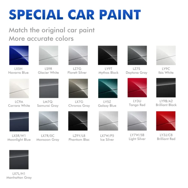 Audi Touch Up Paint Kit Color Card Main View Audi touch up paint kit color card main view showing complete range of car colors