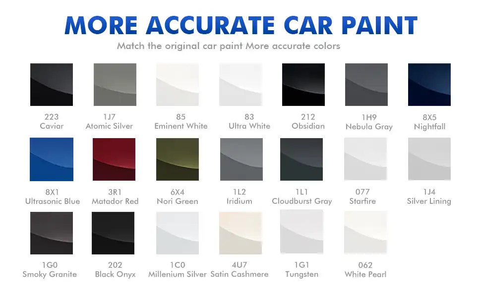 Lexus Touch Up Paint Kit – Flawless 3-Step OEM Color Match 3 Lexus touch up paint kit color card detail view showing full range of OEM-matched colors